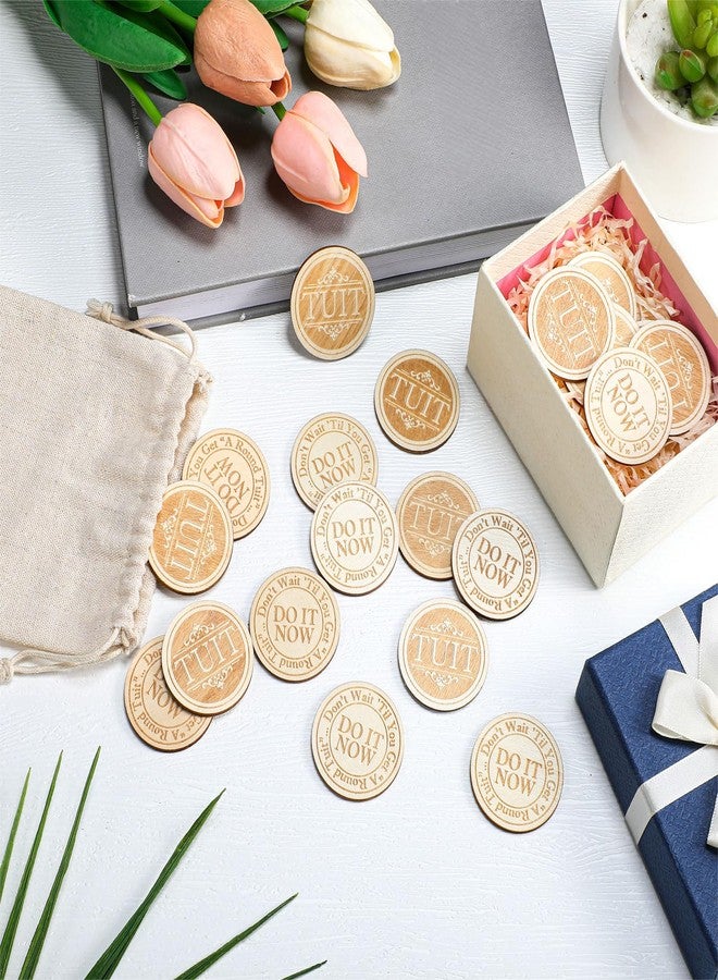 Sonwyoung 48 Pcs Wood Round Tuit Token 1.5 Inch Polished When You Get a Round to It Wood Token Coin with Bag for Colleague Family - Image 3